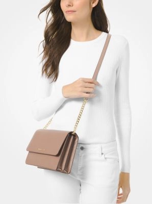 Daniela Large Saffiano Leather Crossbody Bag