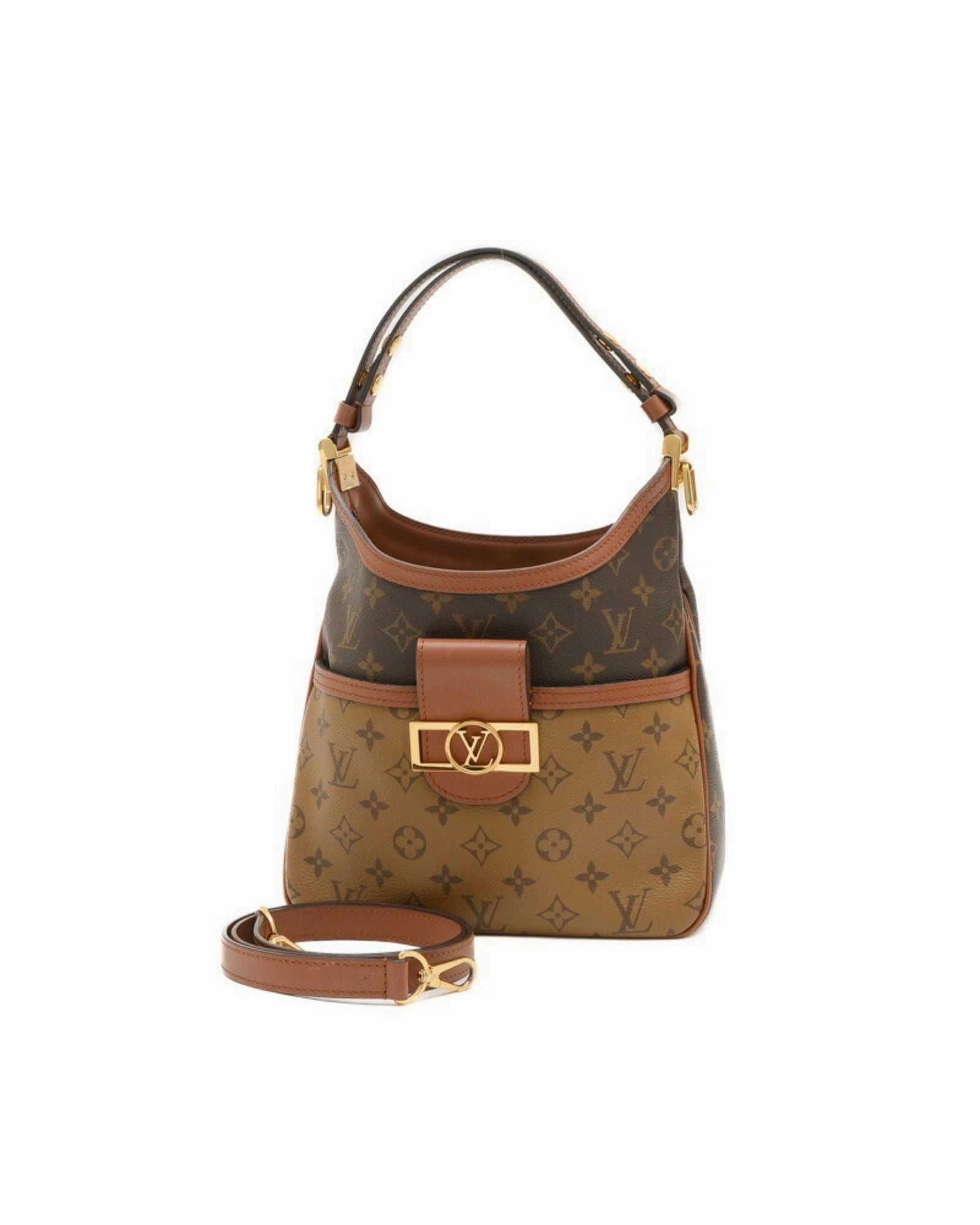 Dauphine Hobo Canvas Bag with Dust Bag and Shoulder Strap