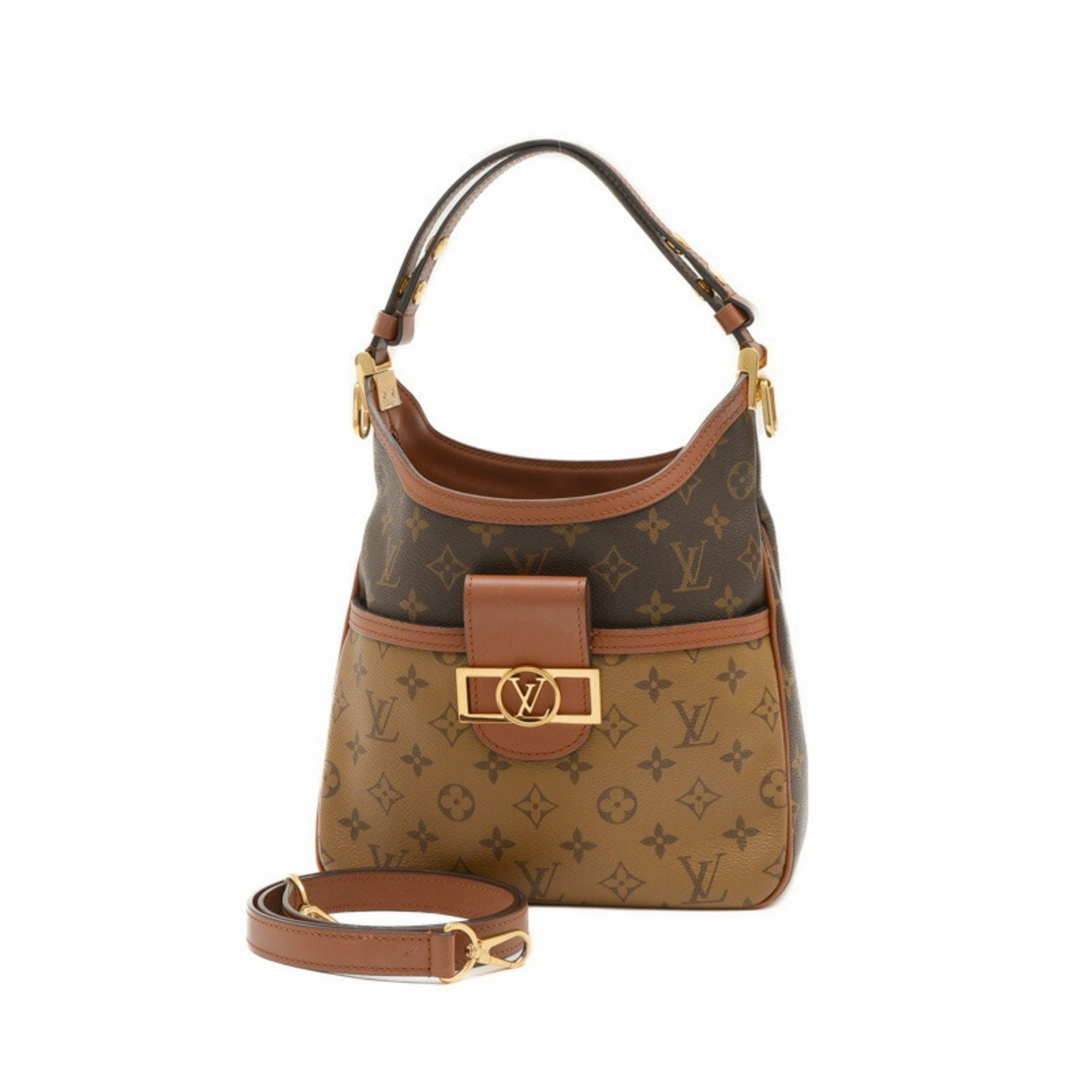 Dauphine Hobo Canvas Bag with Dust Bag and Shoulder Strap