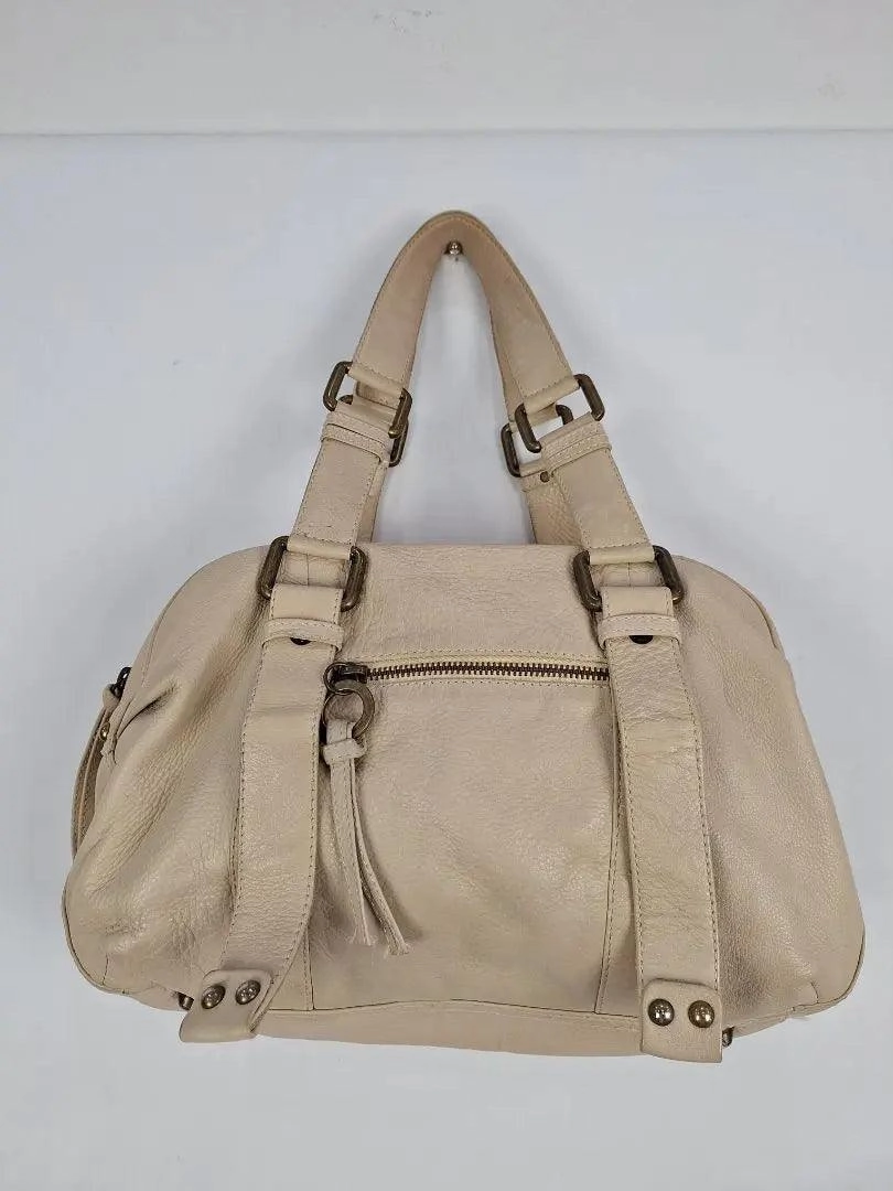 David Lawrence Cream Everyday Luxe Shoulder Bag