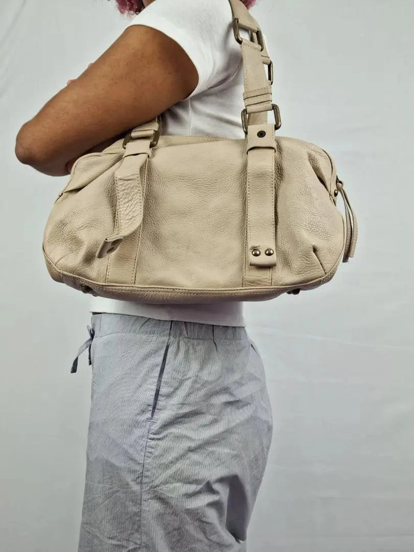 David Lawrence Cream Everyday Luxe Shoulder Bag