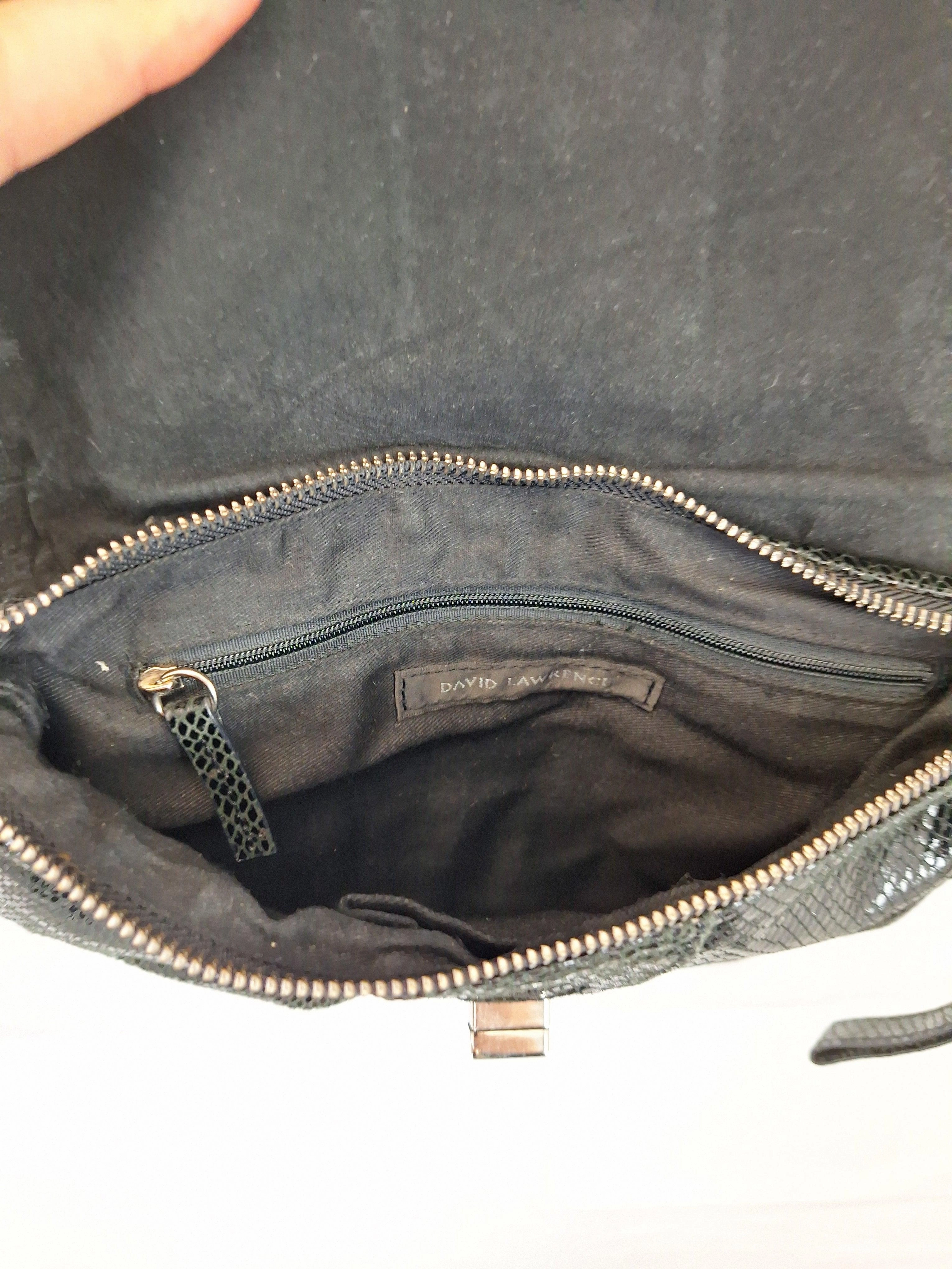 David Lawrence Patent Textured  Small Crossbody Bag