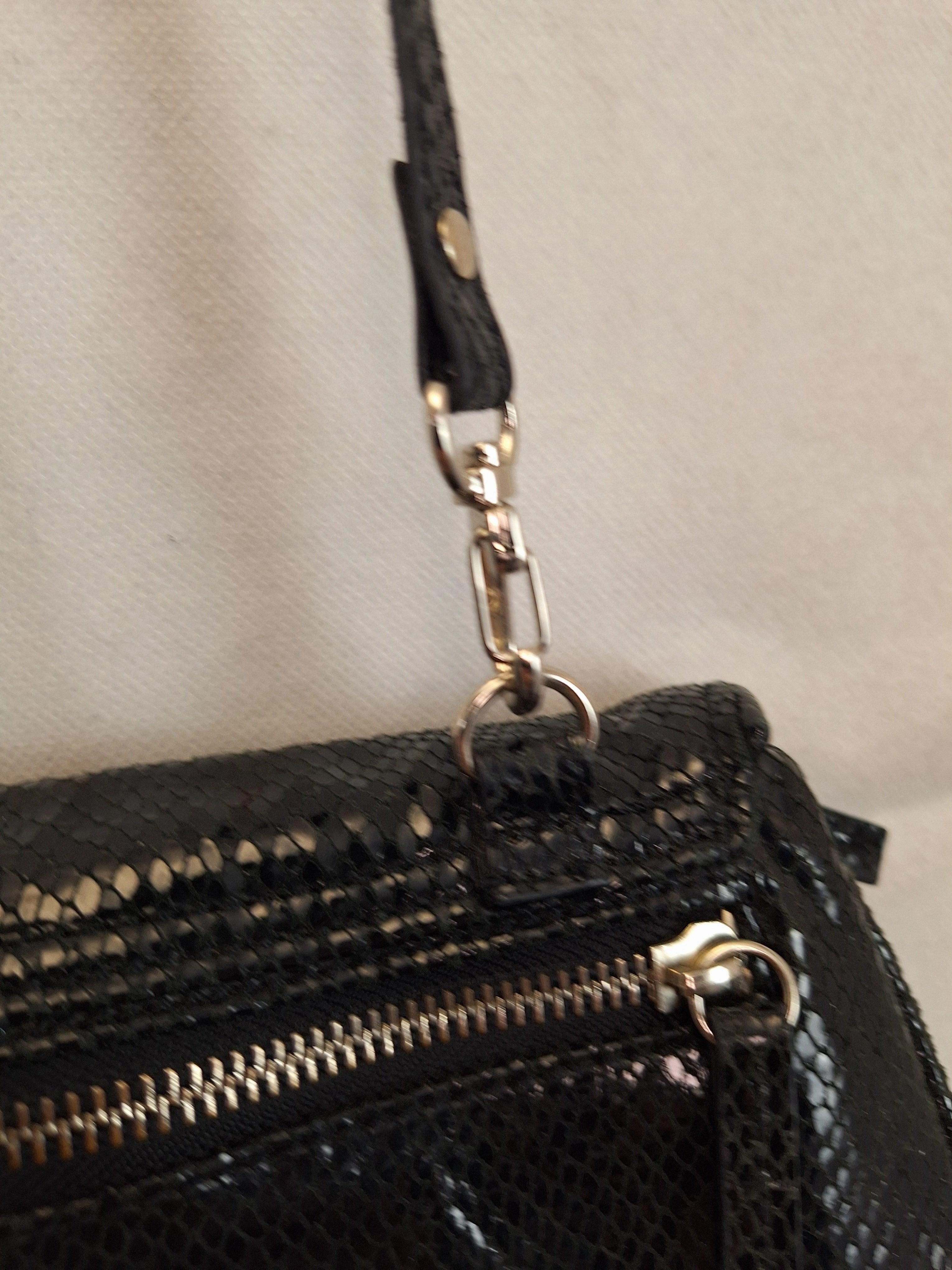 David Lawrence Patent Textured  Small Crossbody Bag
