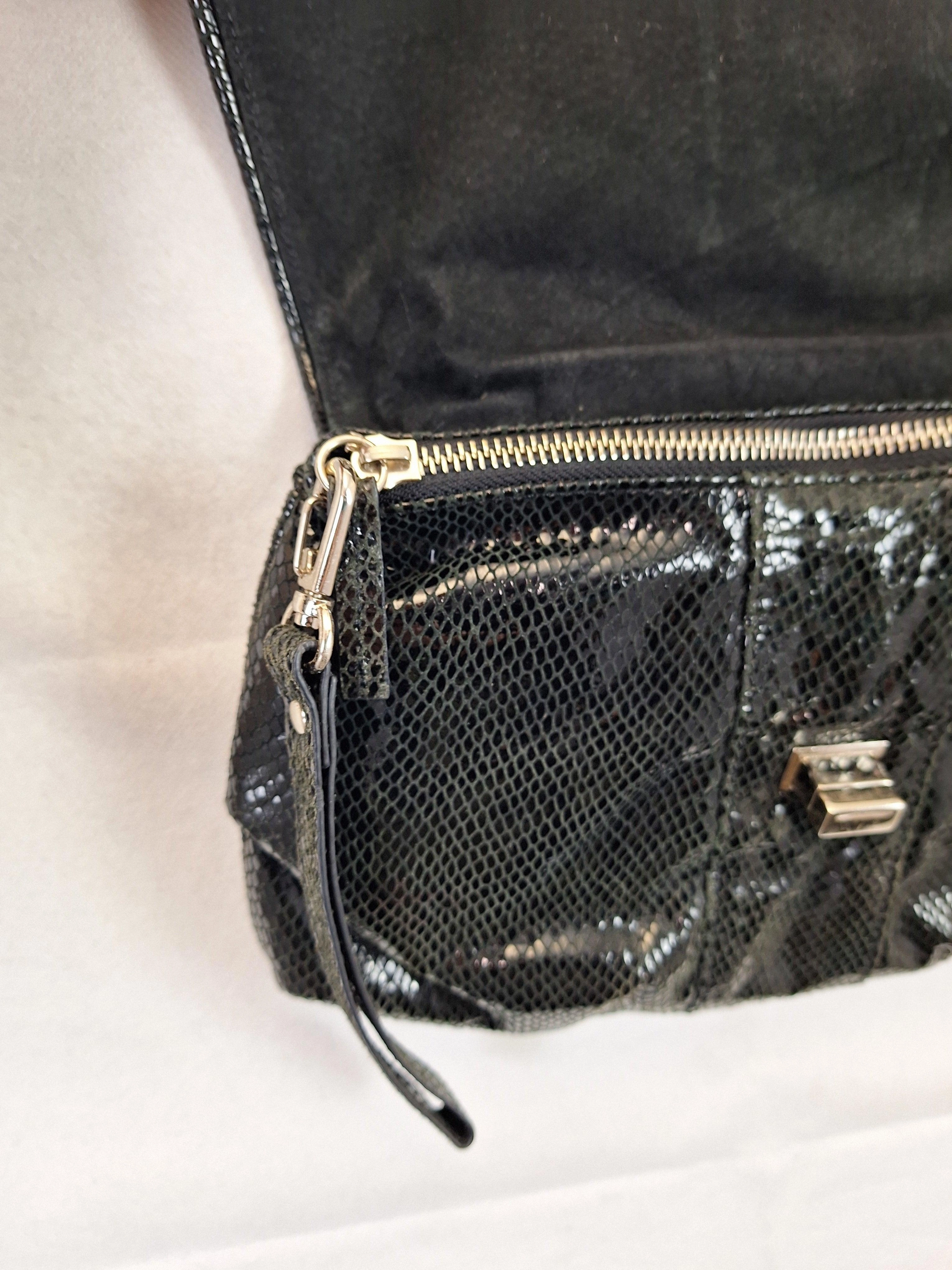 David Lawrence Patent Textured  Small Crossbody Bag