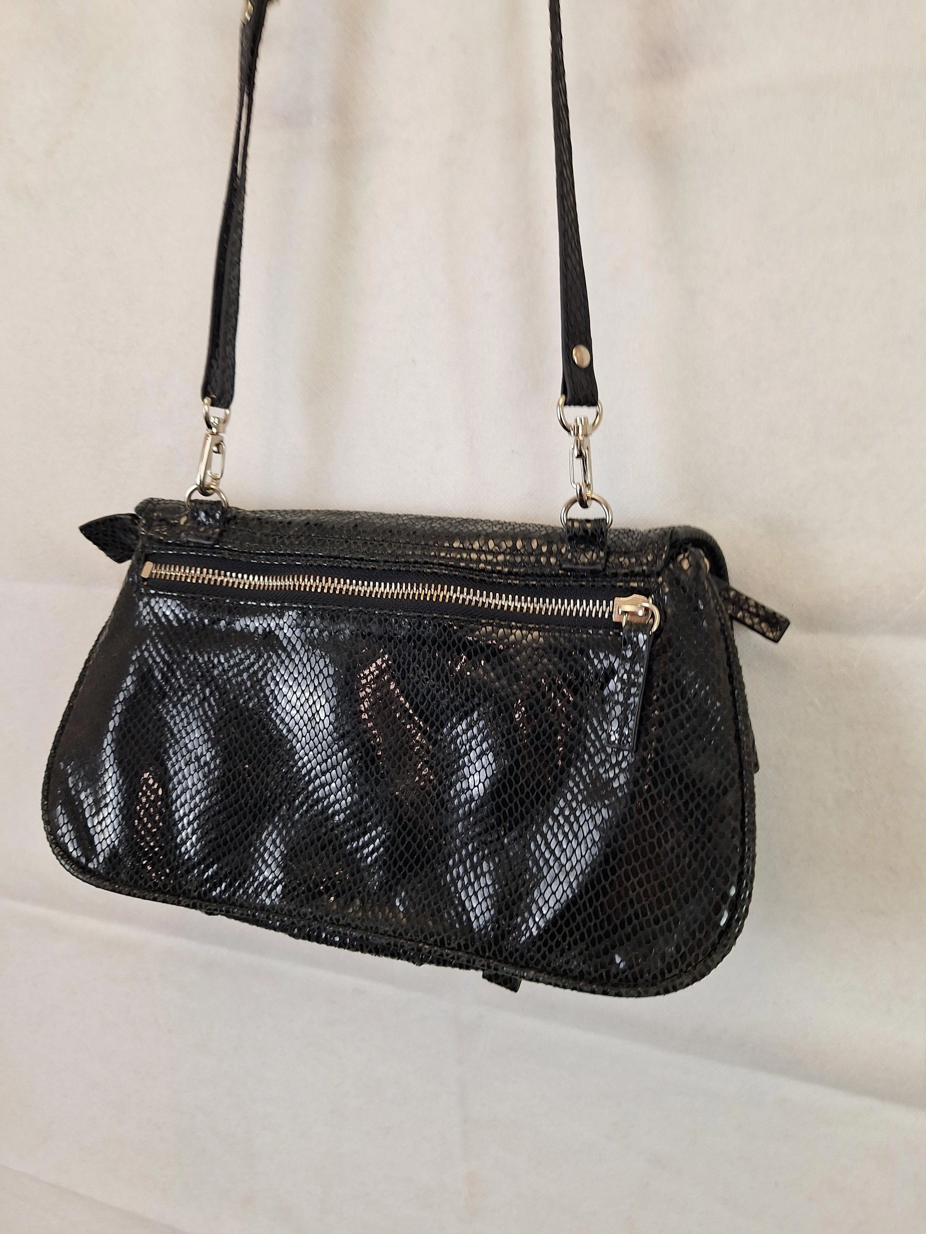 David Lawrence Patent Textured  Small Crossbody Bag