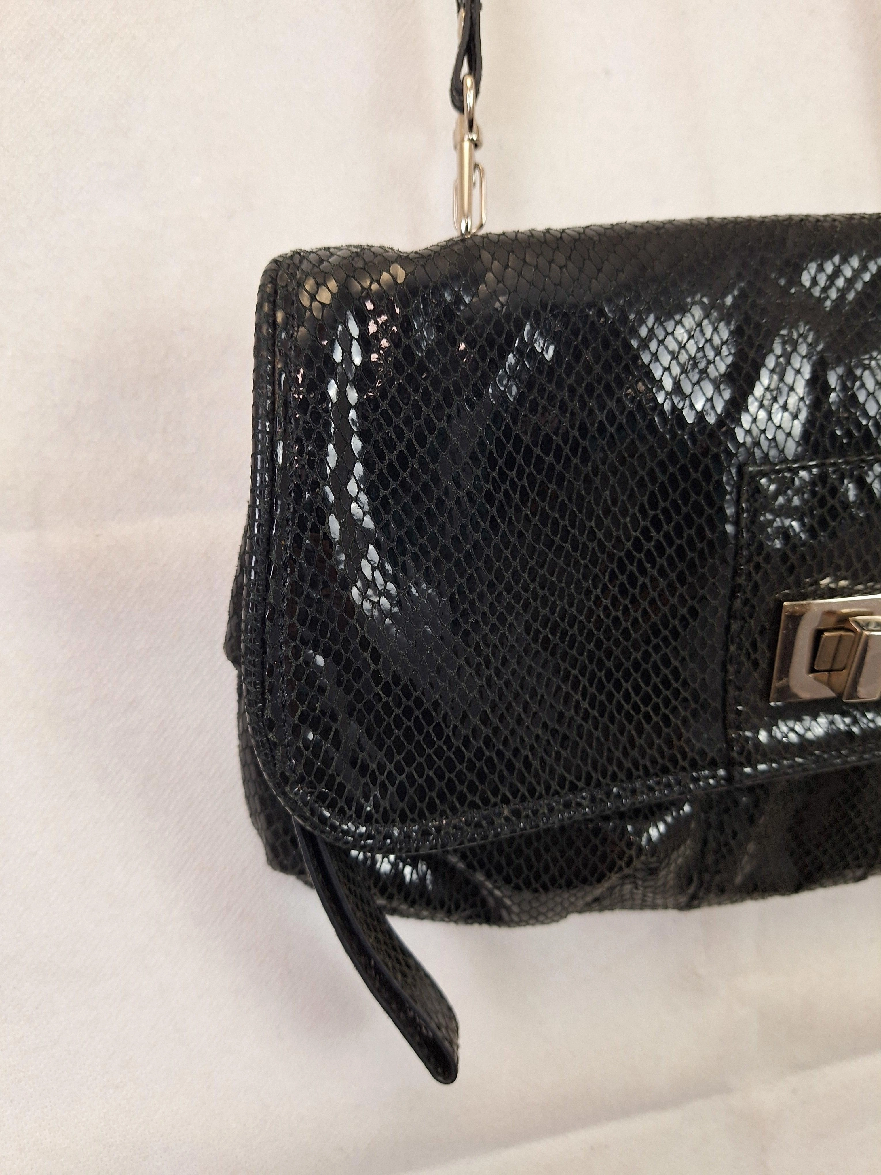 David Lawrence Patent Textured  Small Crossbody Bag