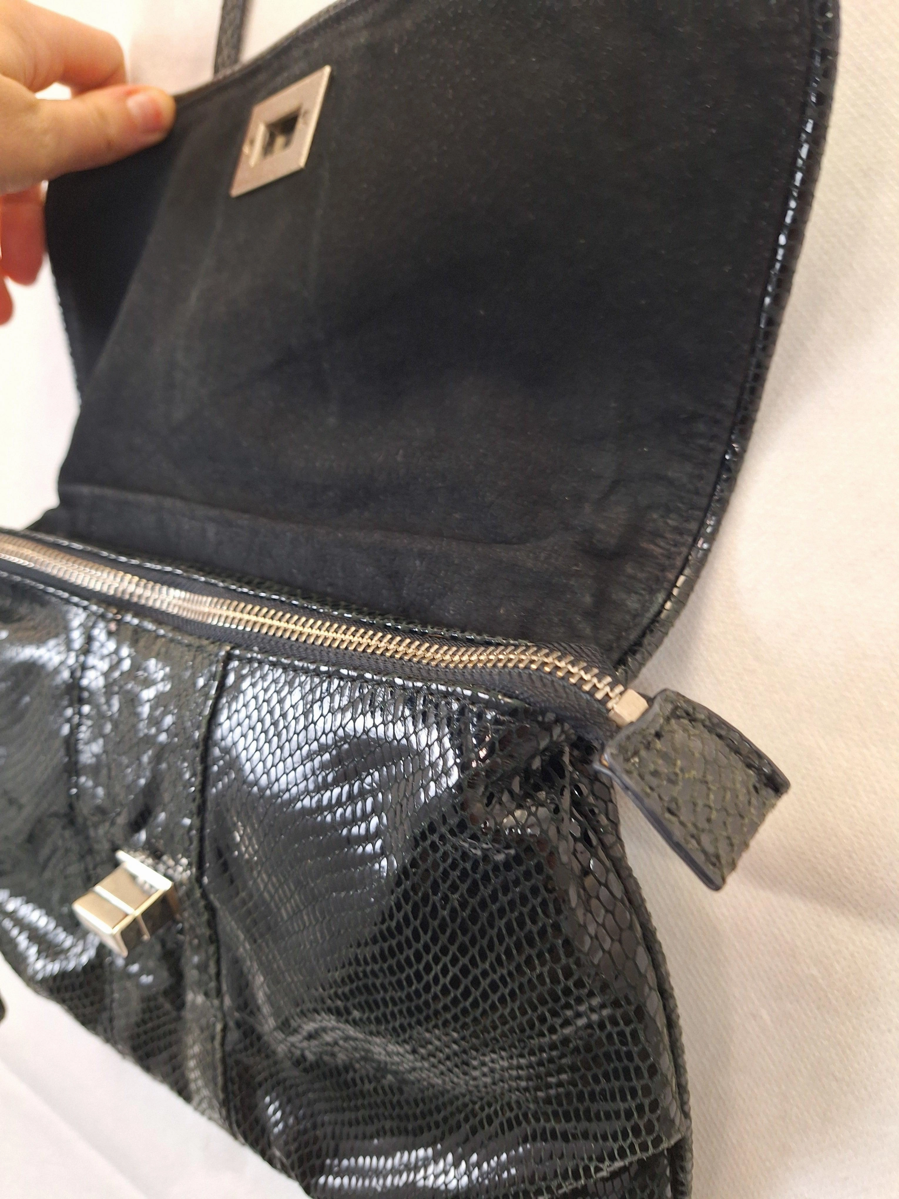 David Lawrence Patent Textured  Small Crossbody Bag