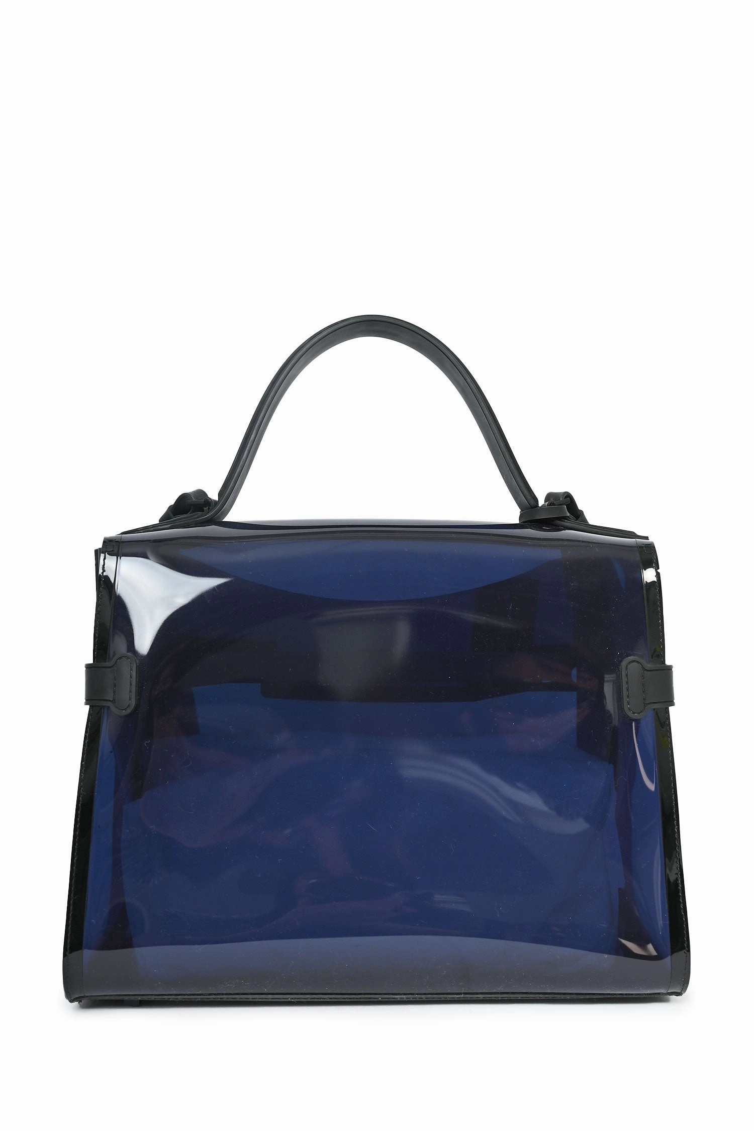 Delvaux Blue/Black PVC 'Tempete' GM Top Handle Bag