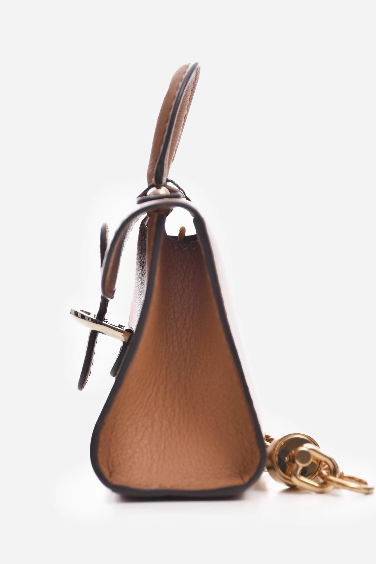 Delvaux Brown Leather Micro Brillant Bag Charm