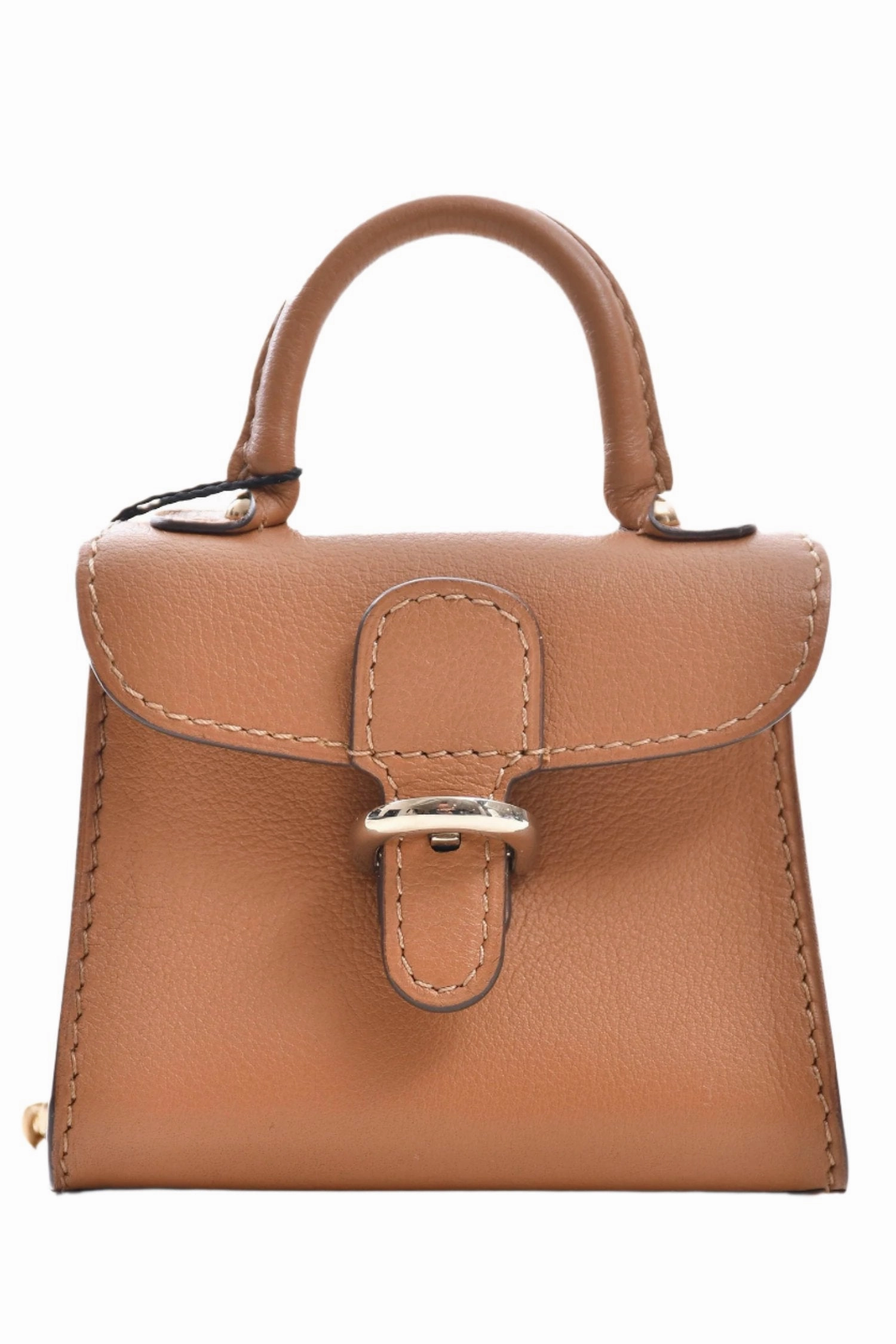 Delvaux Brown Leather Micro Brillant Bag Charm