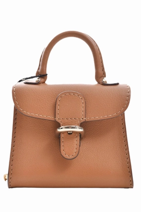 Delvaux Brown Leather Micro Brillant Bag Charm