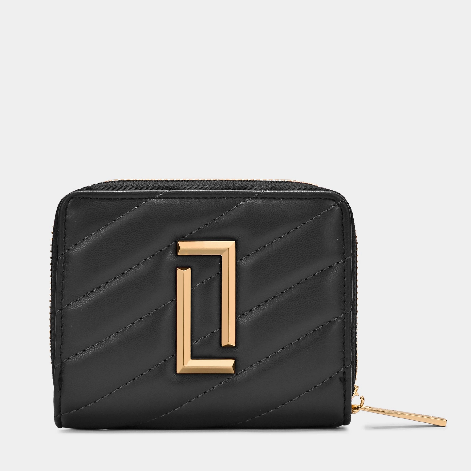 Diagonal Flap25 Small Zip Wallet