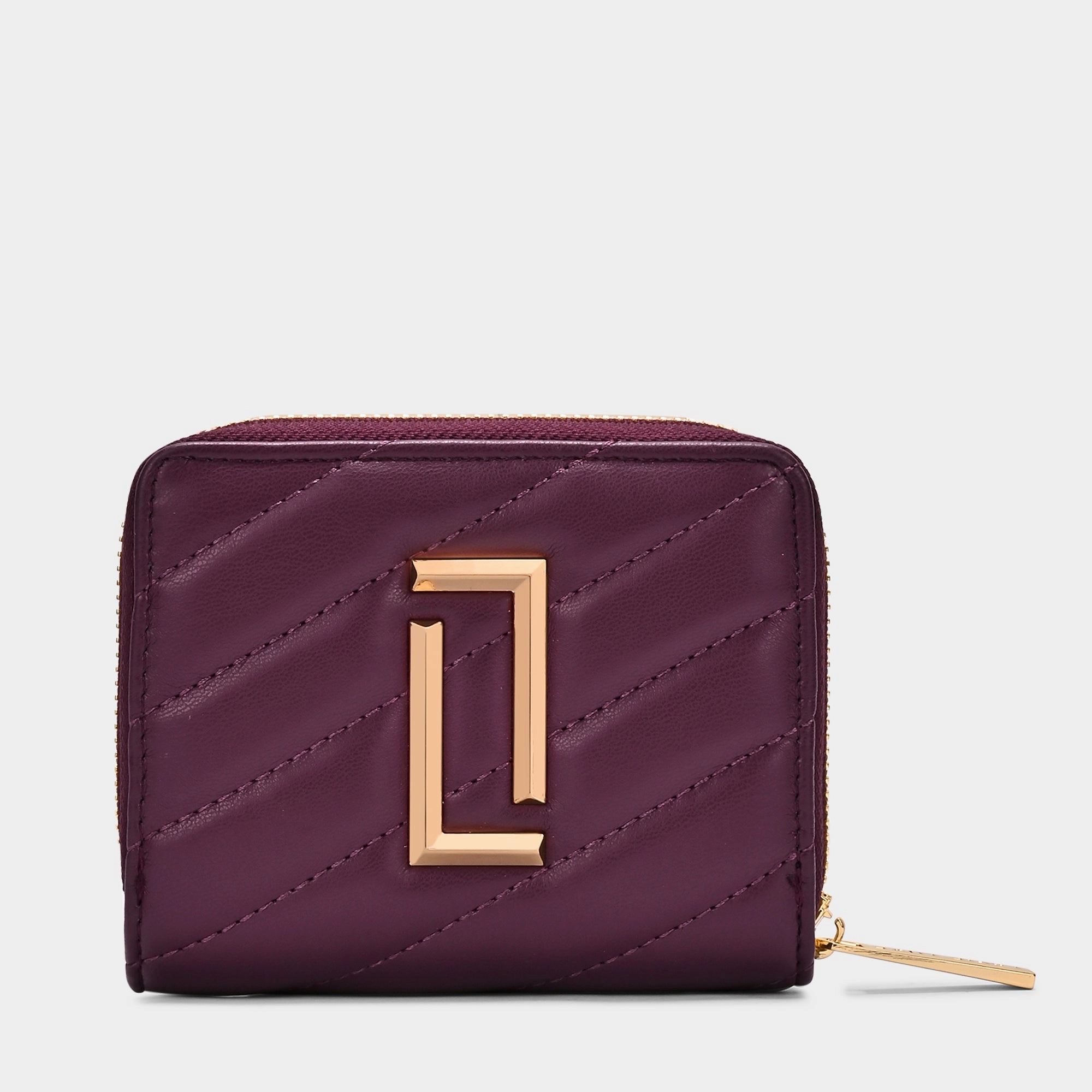 Diagonal Flap25 Small Zip Wallet