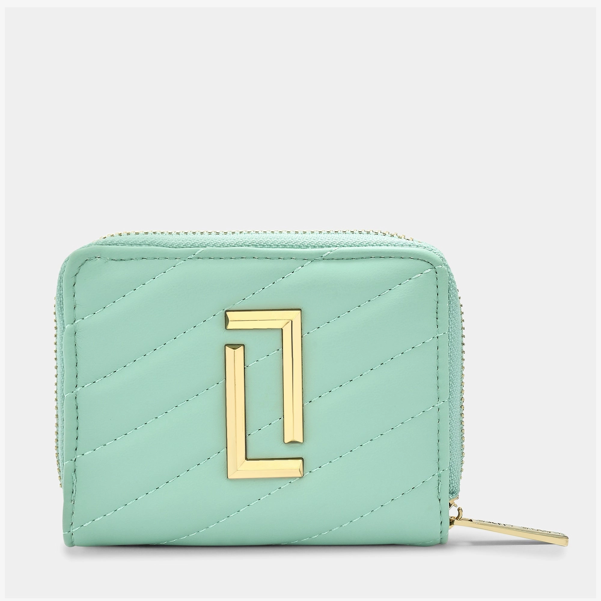 Diagonal Flap25 Small Zip Wallet