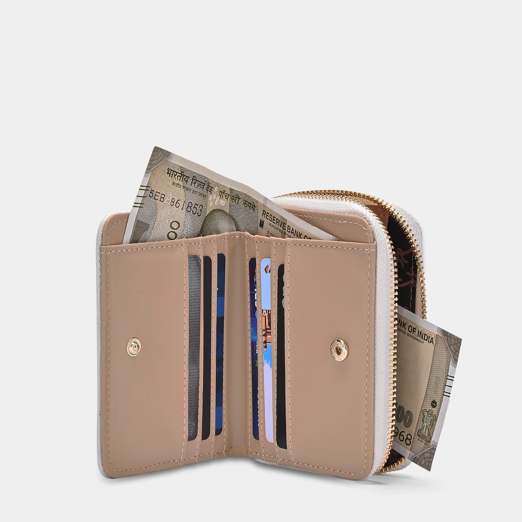 Diagonal Flap25 Small Zip Wallet
