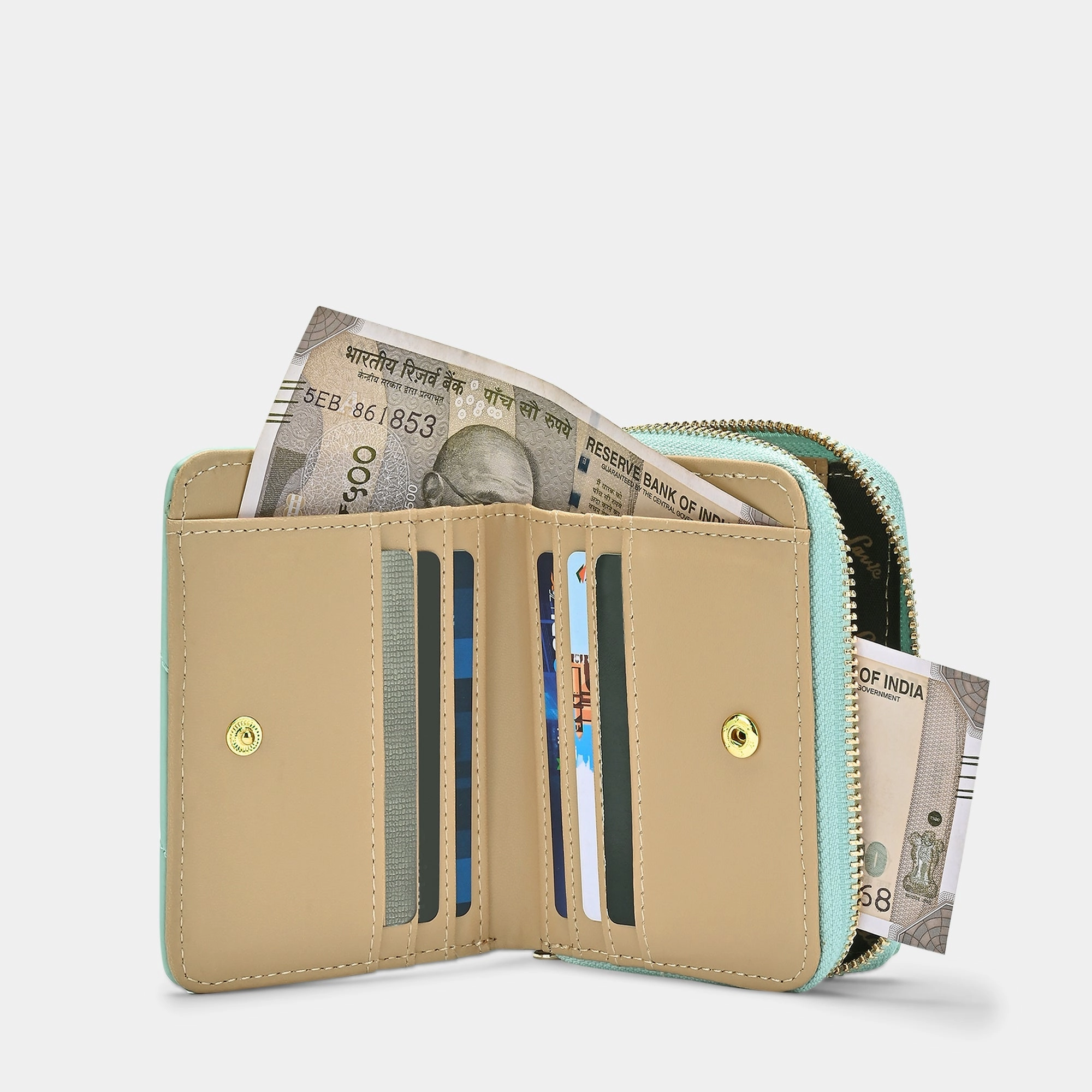 Diagonal Flap25 Small Zip Wallet