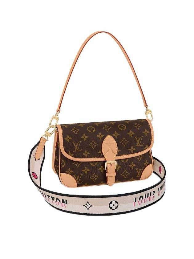 Diane Monogram Shoulder Bag Brown