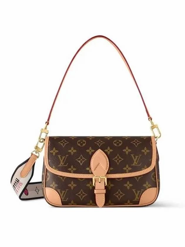 Diane Monogram Shoulder Bag Brown