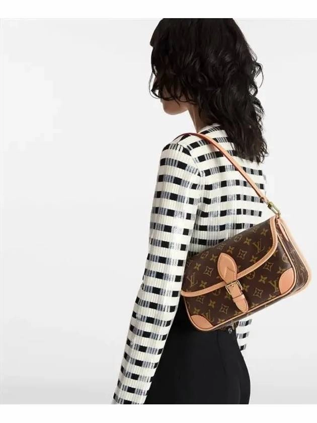 Diane Monogram Shoulder Bag Brown