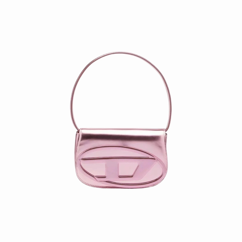 Diesel 1Dr Shoulder Bag Mirrored Leather Pink