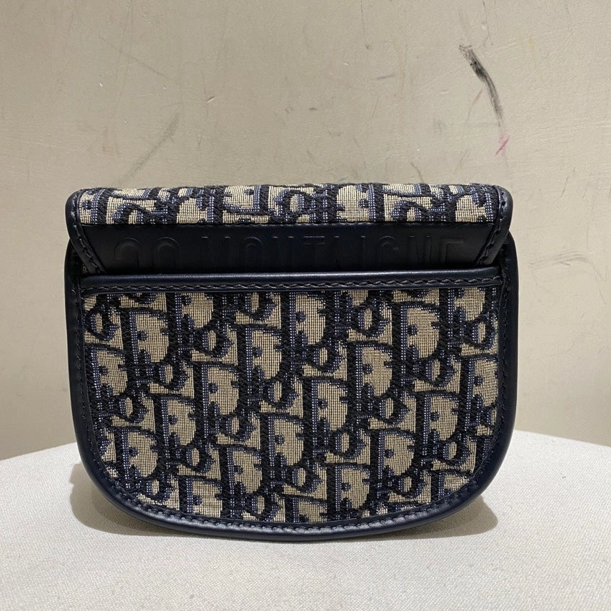 Dior Bobby Navy Monogram Canvas Crossbody Bag Medium