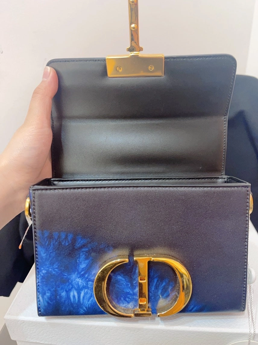 Dior Box Mini Tie-Dye Blue Leather Crossbody Bag