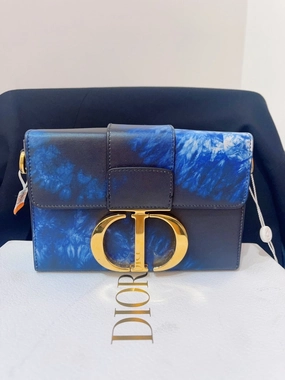 Dior Box Mini Tie-Dye Blue Leather Crossbody Bag