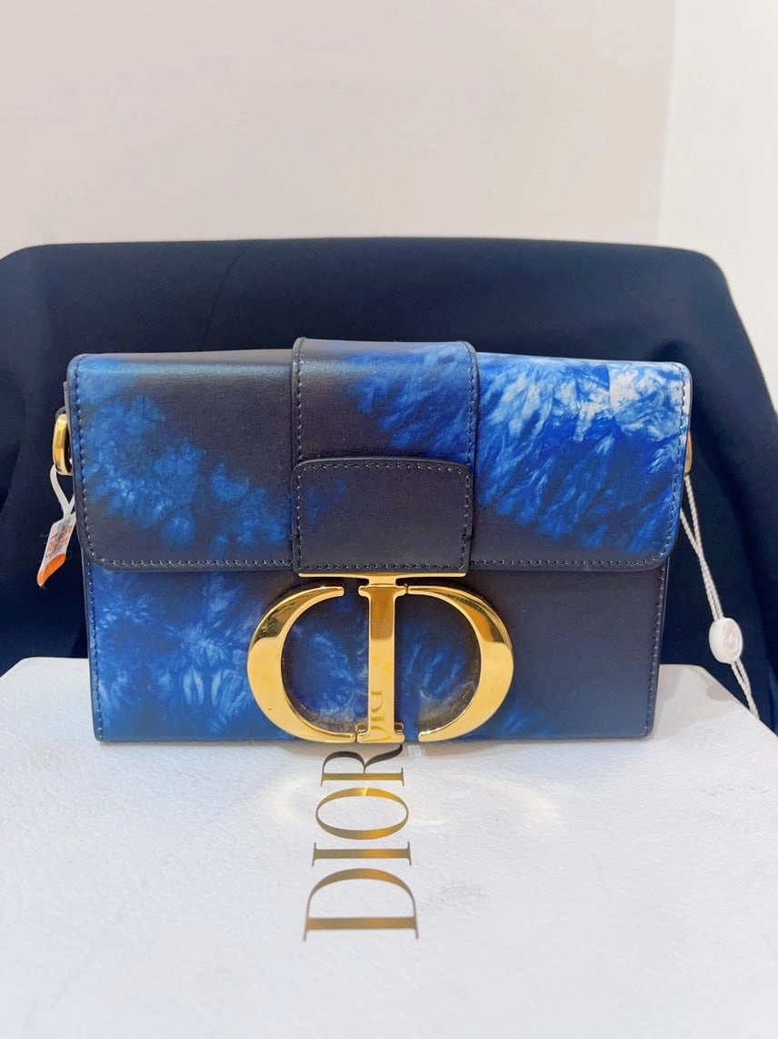 Dior Box Mini Tie-Dye Blue Leather Crossbody Bag