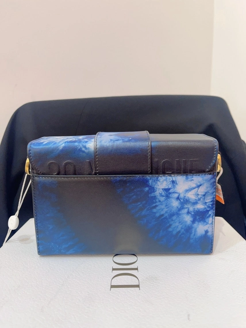 Dior Box Mini Tie-Dye Blue Leather Crossbody Bag
