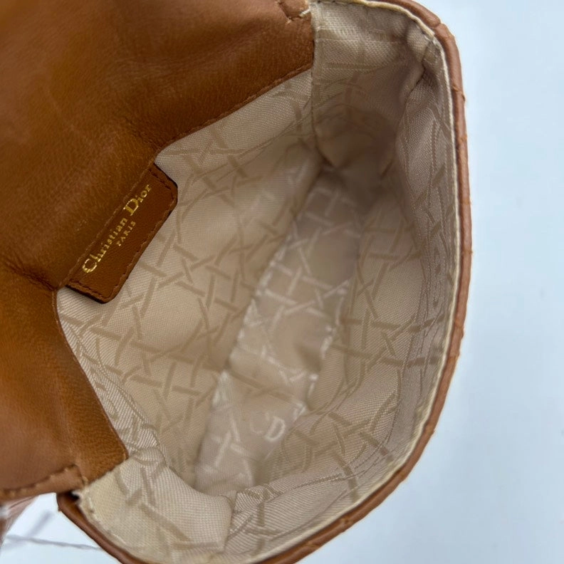 Dior Brown Leather Quilted Crossbody Bag Medium