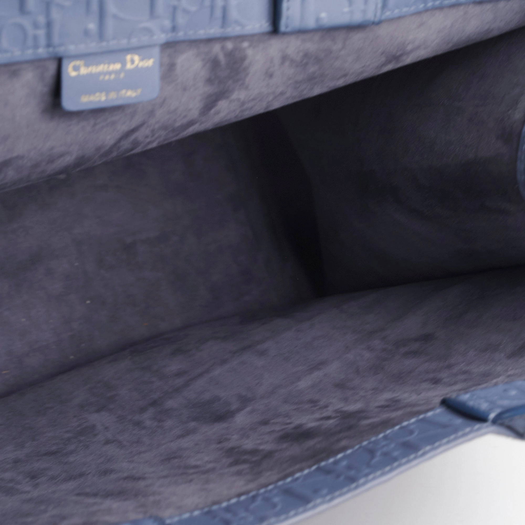 Dior Large Leather Book Tote Navy