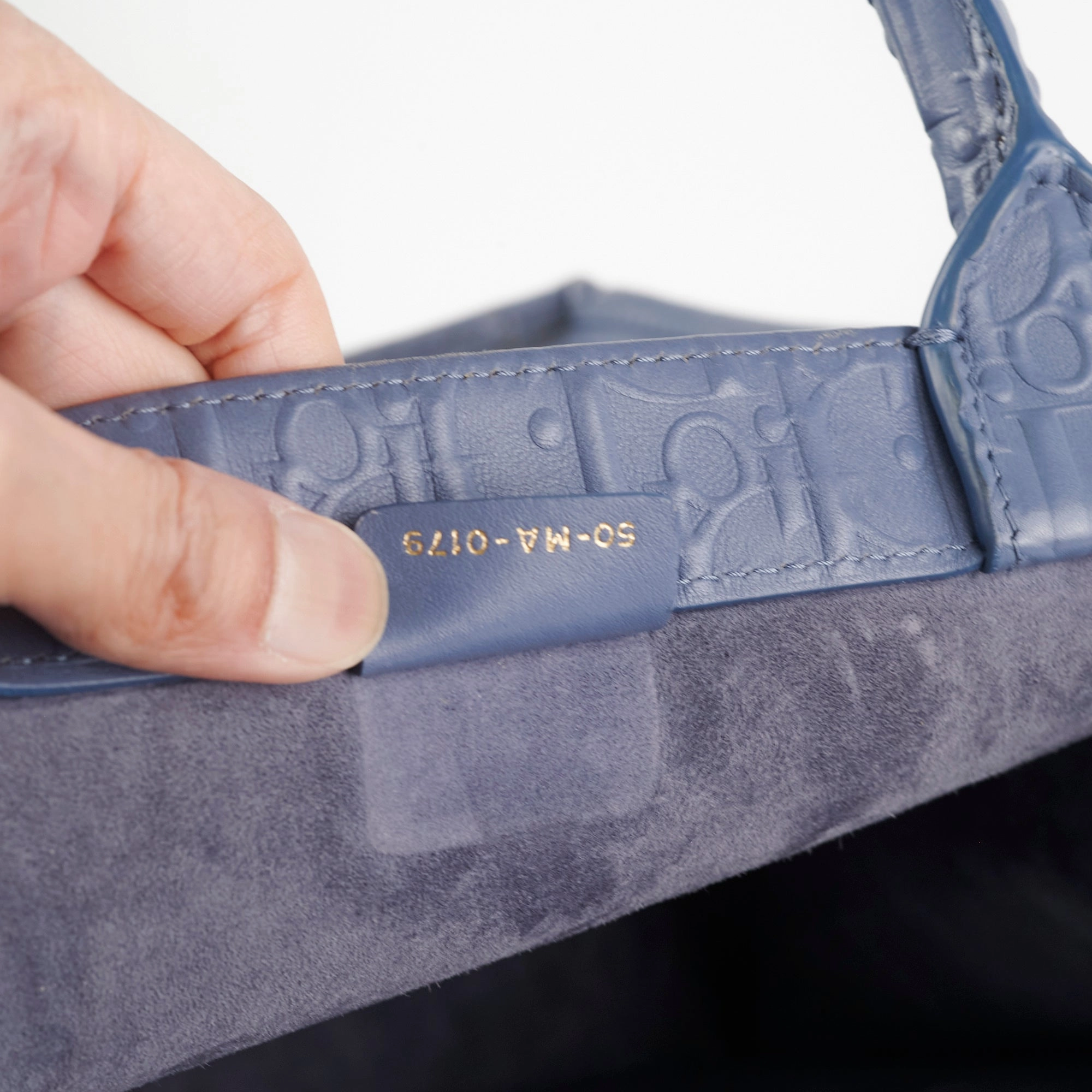 Dior Large Leather Book Tote Navy