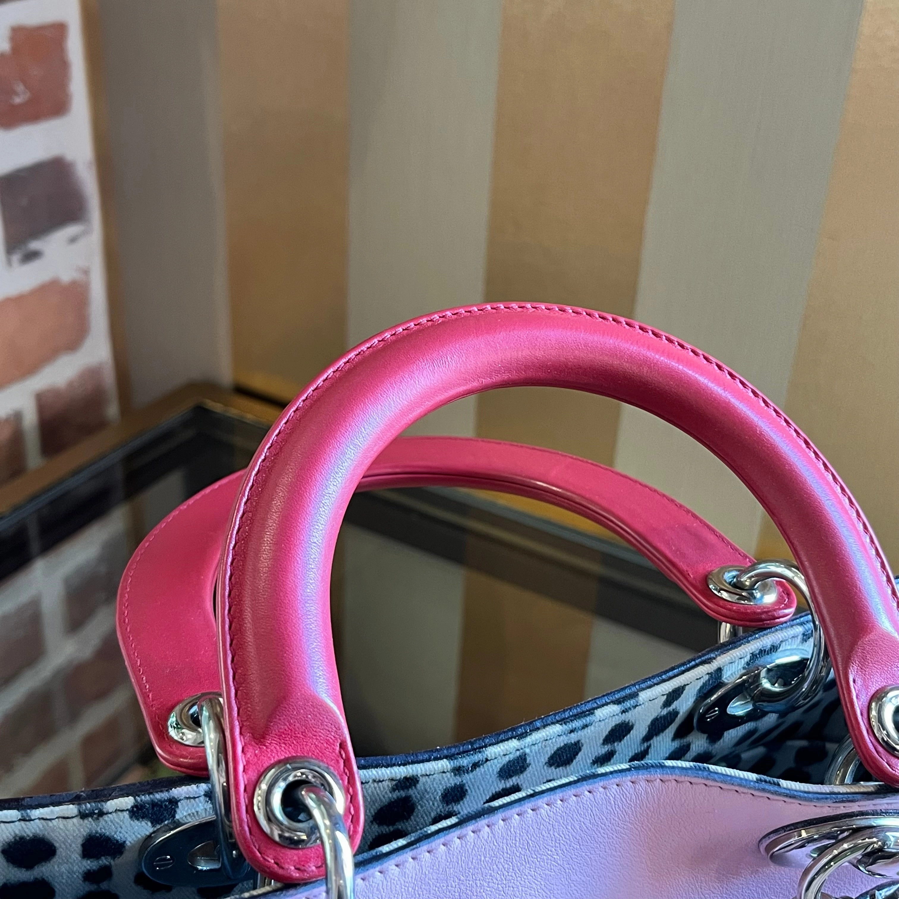 DIOR Medium Diorissimo Python Calfskin Leopard Print Tote Bag