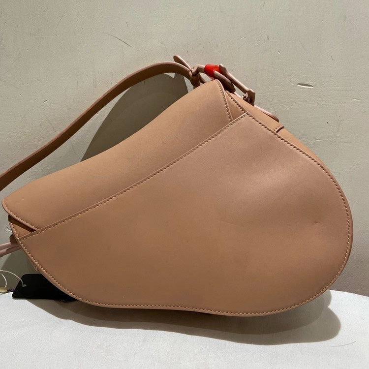 Dior Saddle Bag Beige Leather Crossbody Medium