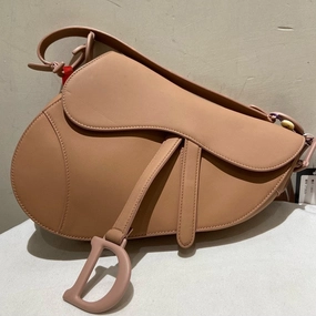 Dior Saddle Bag Beige Leather Crossbody Medium