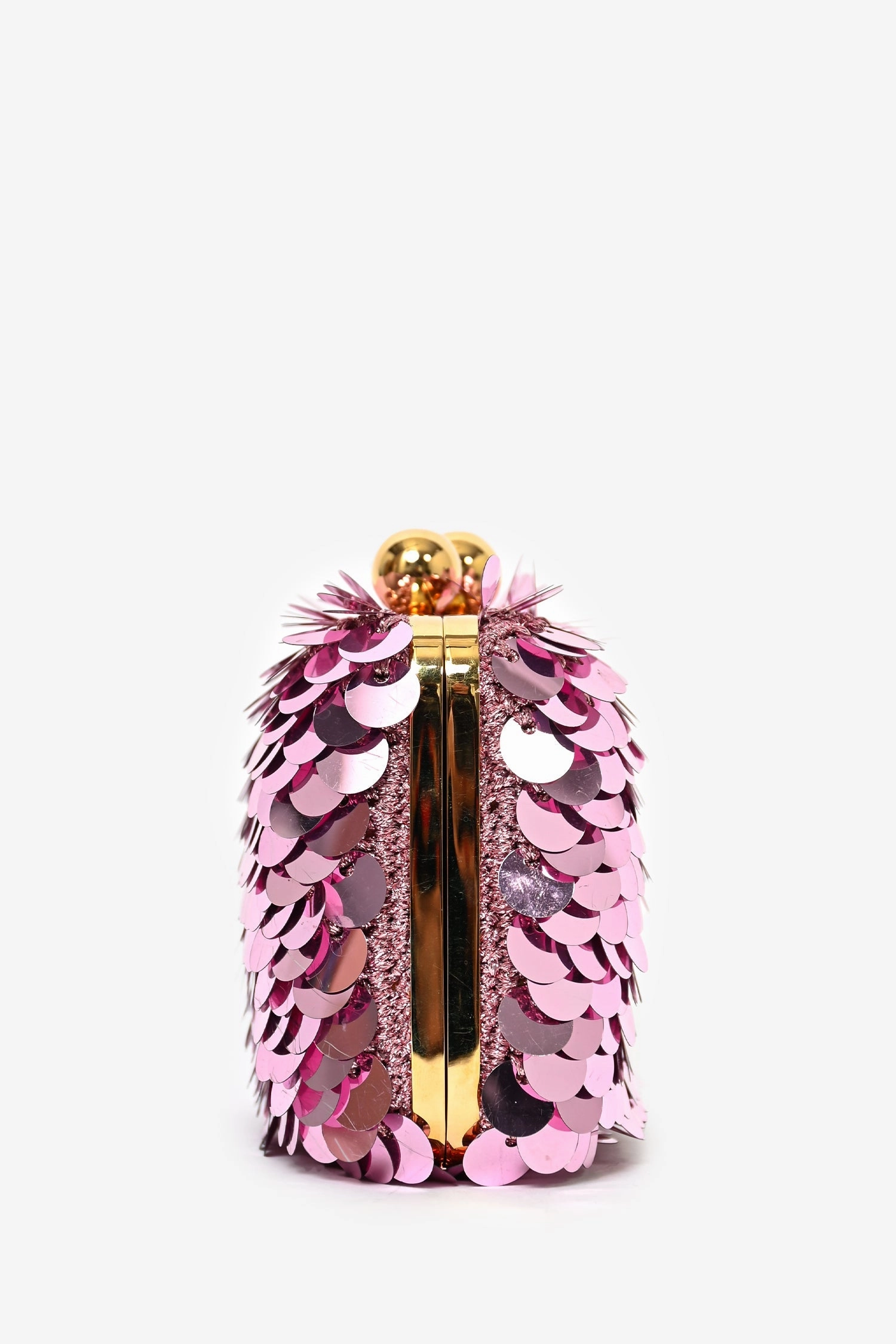 Dolce & Gabbana Pink Sequin Clutch with Gold Chain