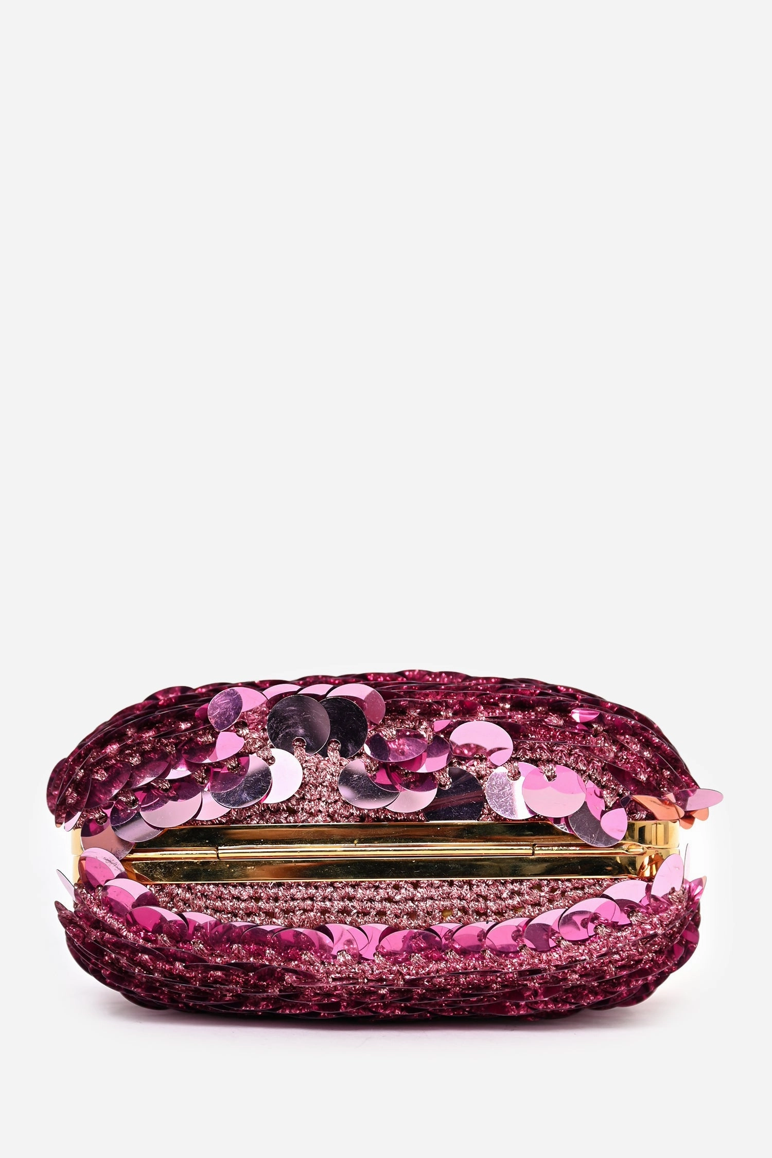 Dolce & Gabbana Pink Sequin Clutch with Gold Chain