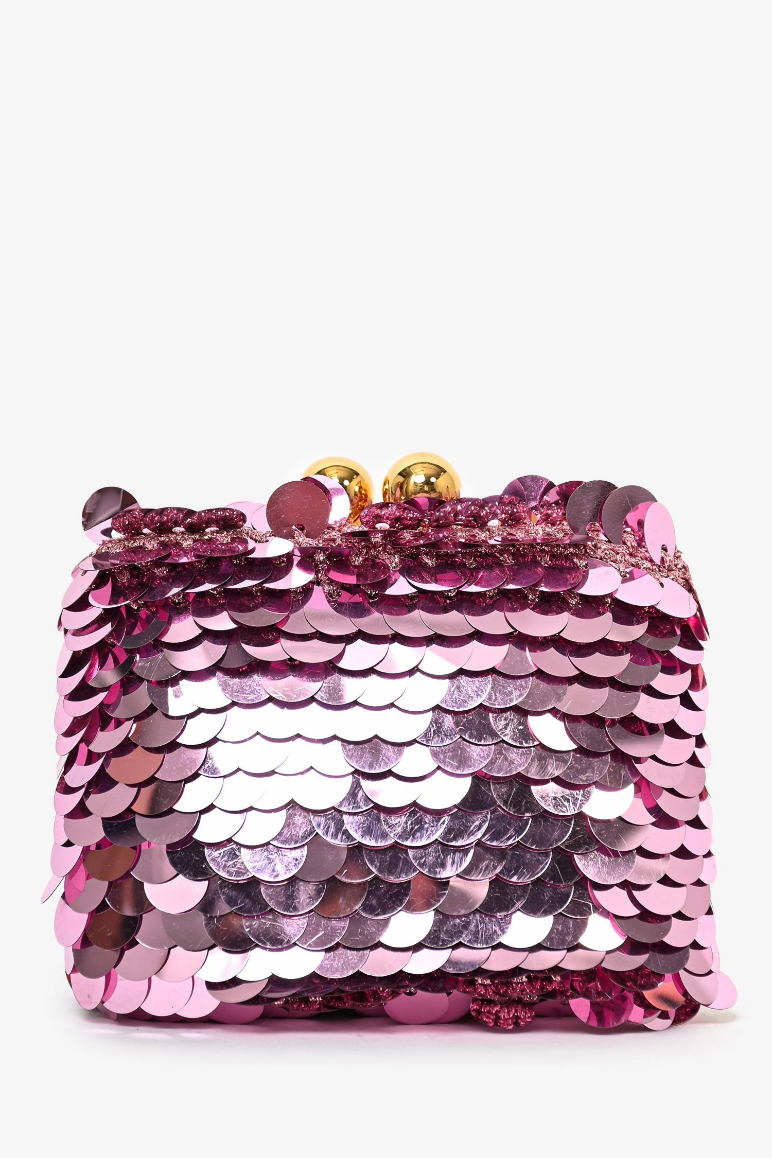 Dolce & Gabbana Pink Sequin Clutch with Gold Chain