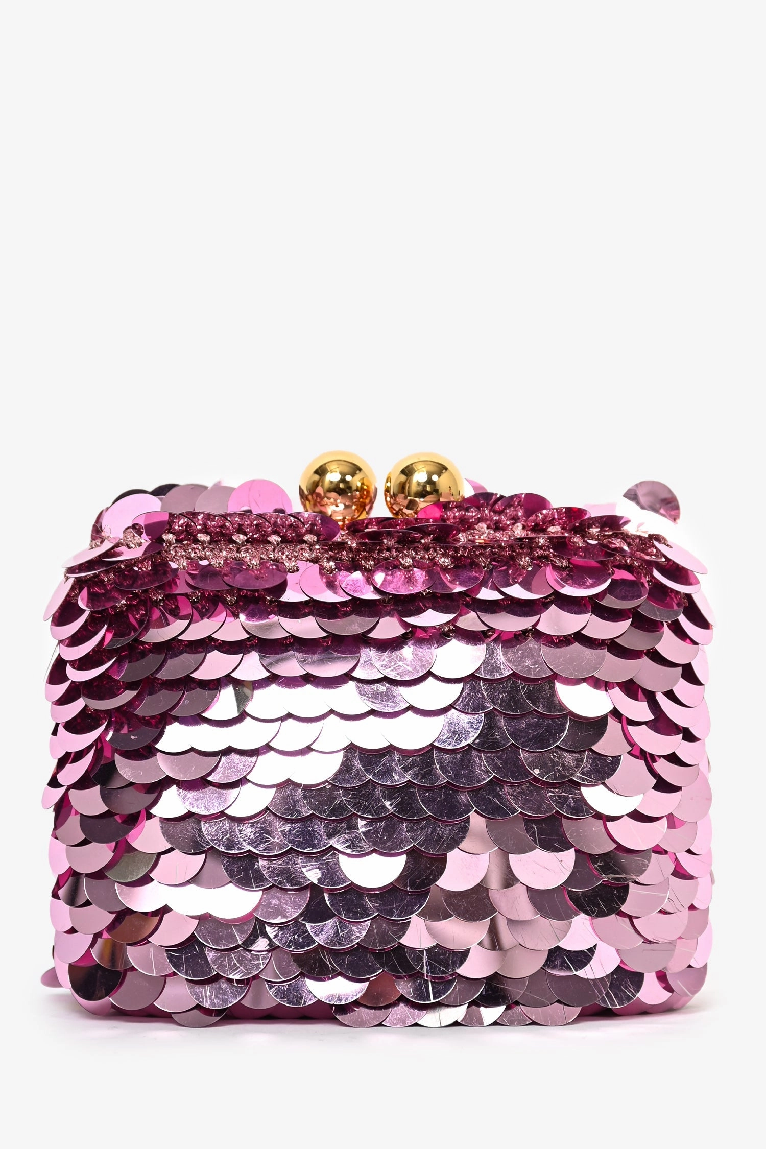 Dolce & Gabbana Pink Sequin Clutch with Gold Chain