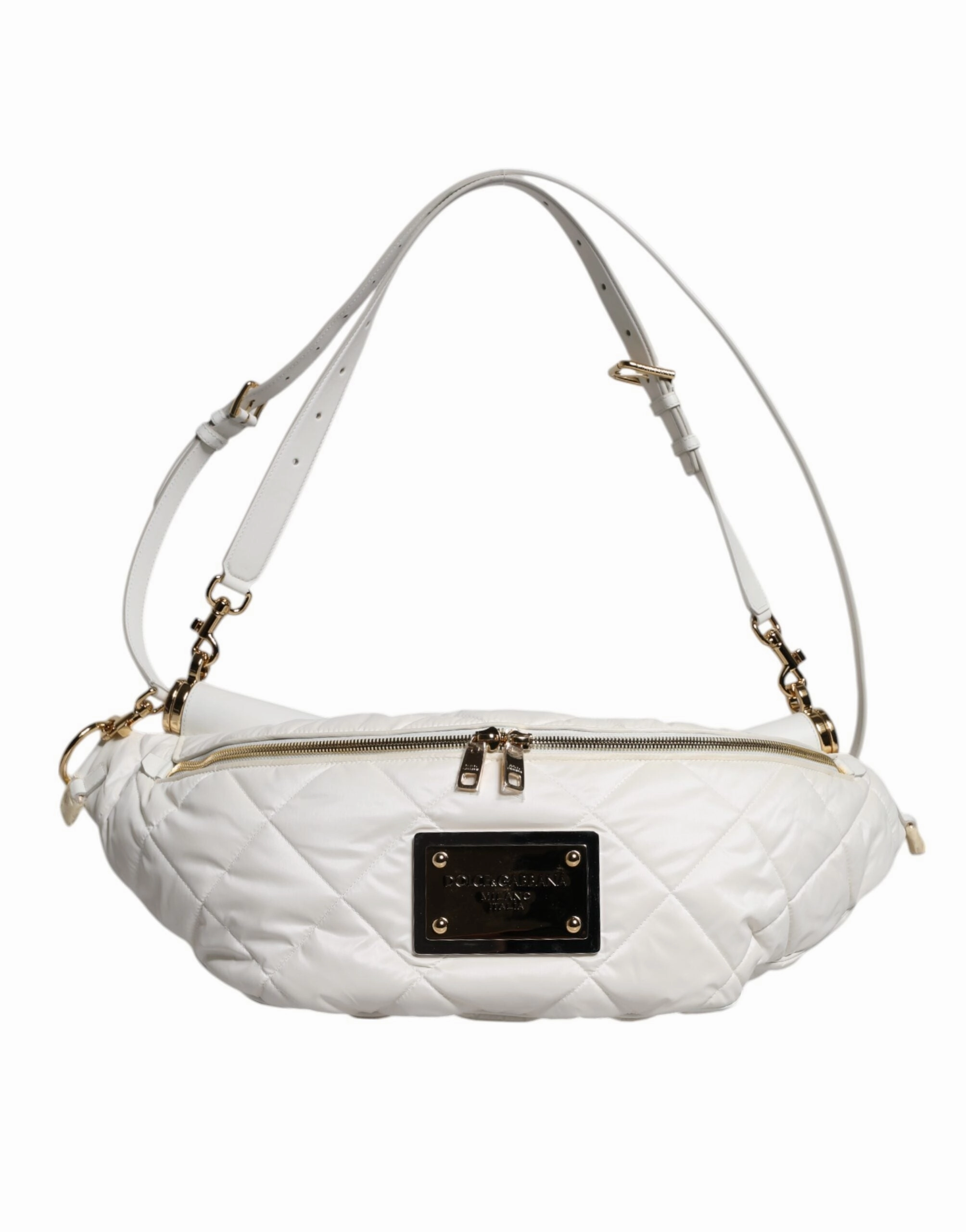 Dolce & Gabbana Quilted Logo Plaque Belt Waist Fanny Pack Women's Bag