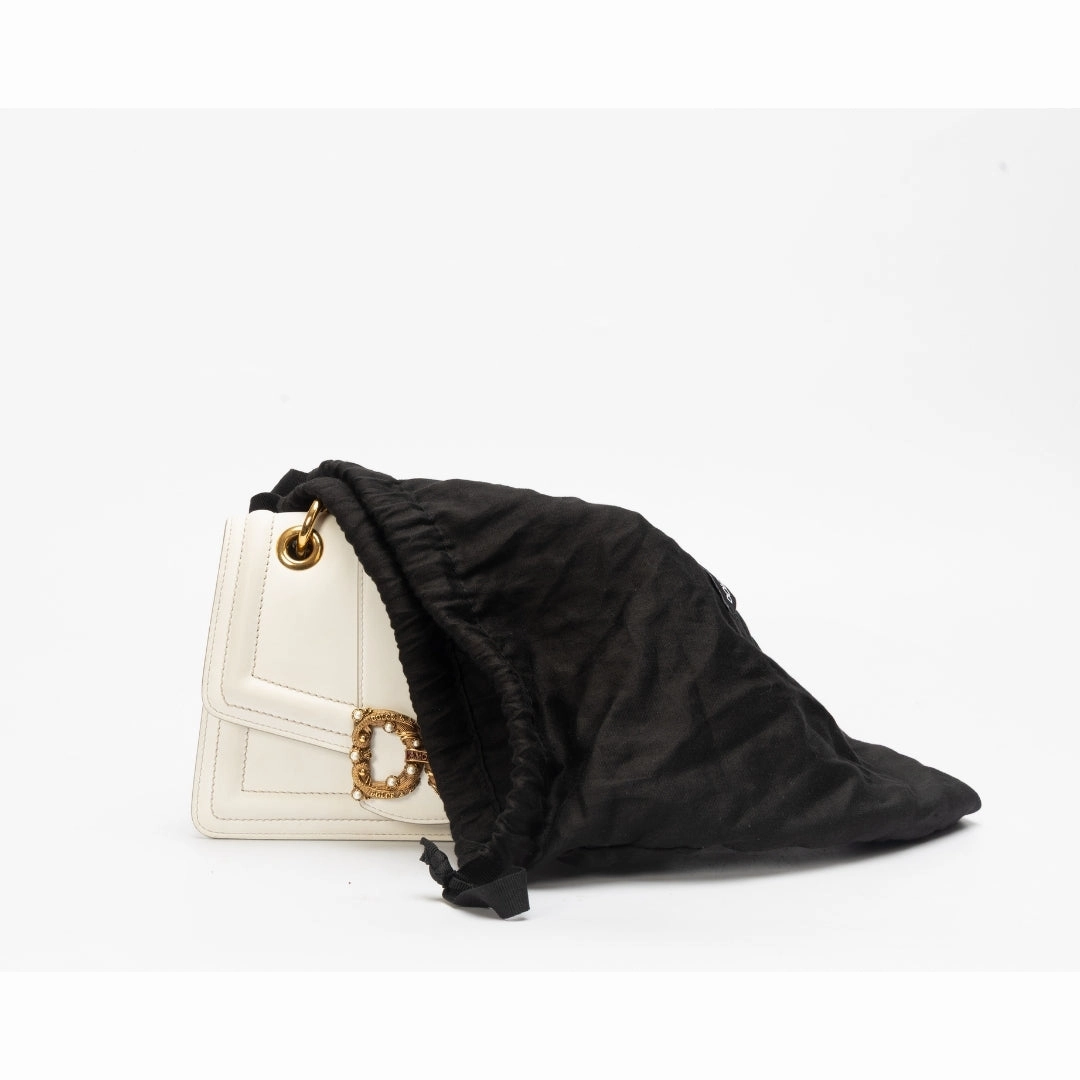 Dolce & Gabbana White Leather Amore Bag