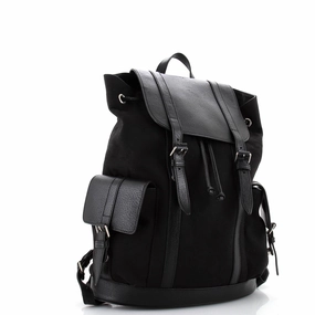 Double Pocket Belt Backpack Jumbo GG Canvas and Leather Large