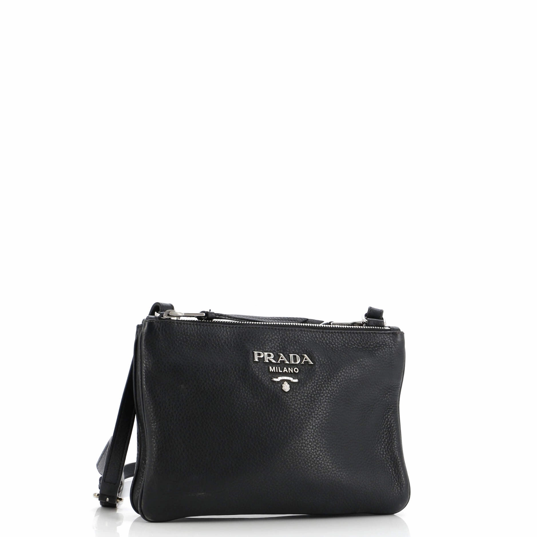 Double Zip Crossbody Bag Vitello Daino Small