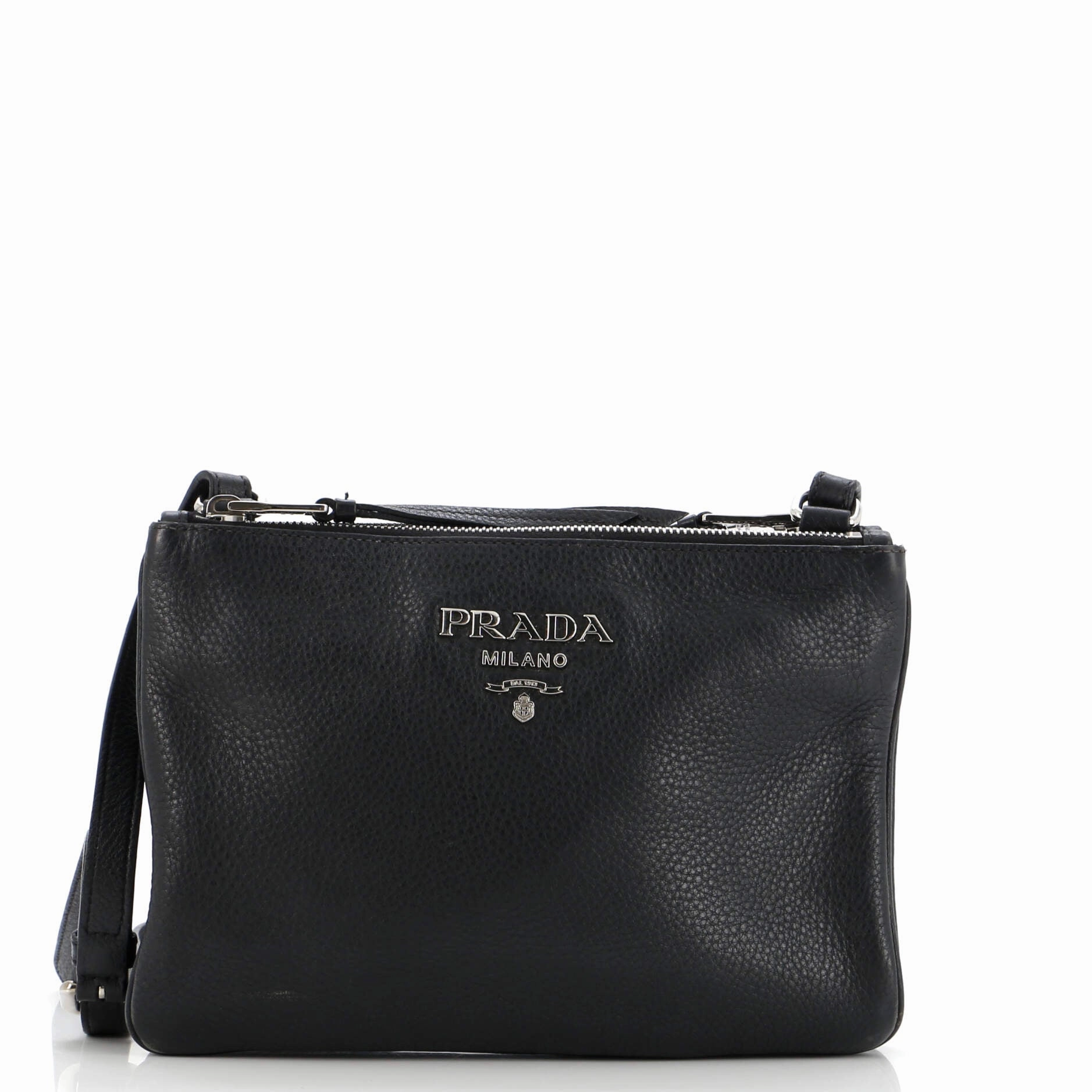 Double Zip Crossbody Bag Vitello Daino Small