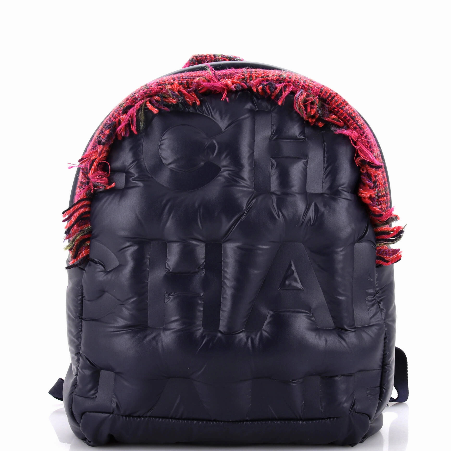 Doudoune Backpack Embossed Nylon with Tweed Medium