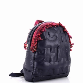 Doudoune Backpack Embossed Nylon with Tweed Medium