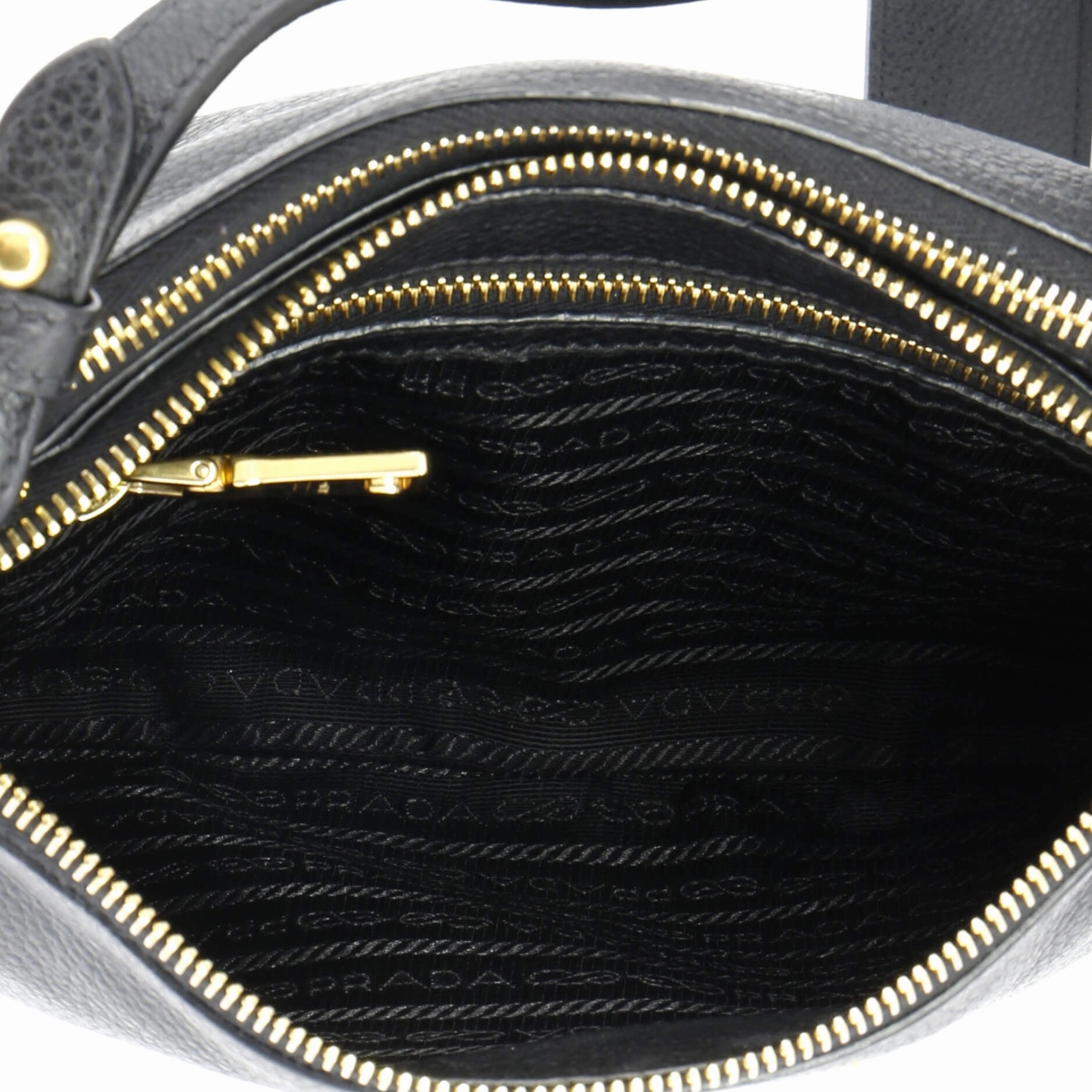 Dual Strap Double Zip Crossbody Bag Vitello Daino Small