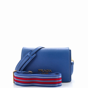 Dual Strap Flap Crossbody Bag Vitello Daino Small