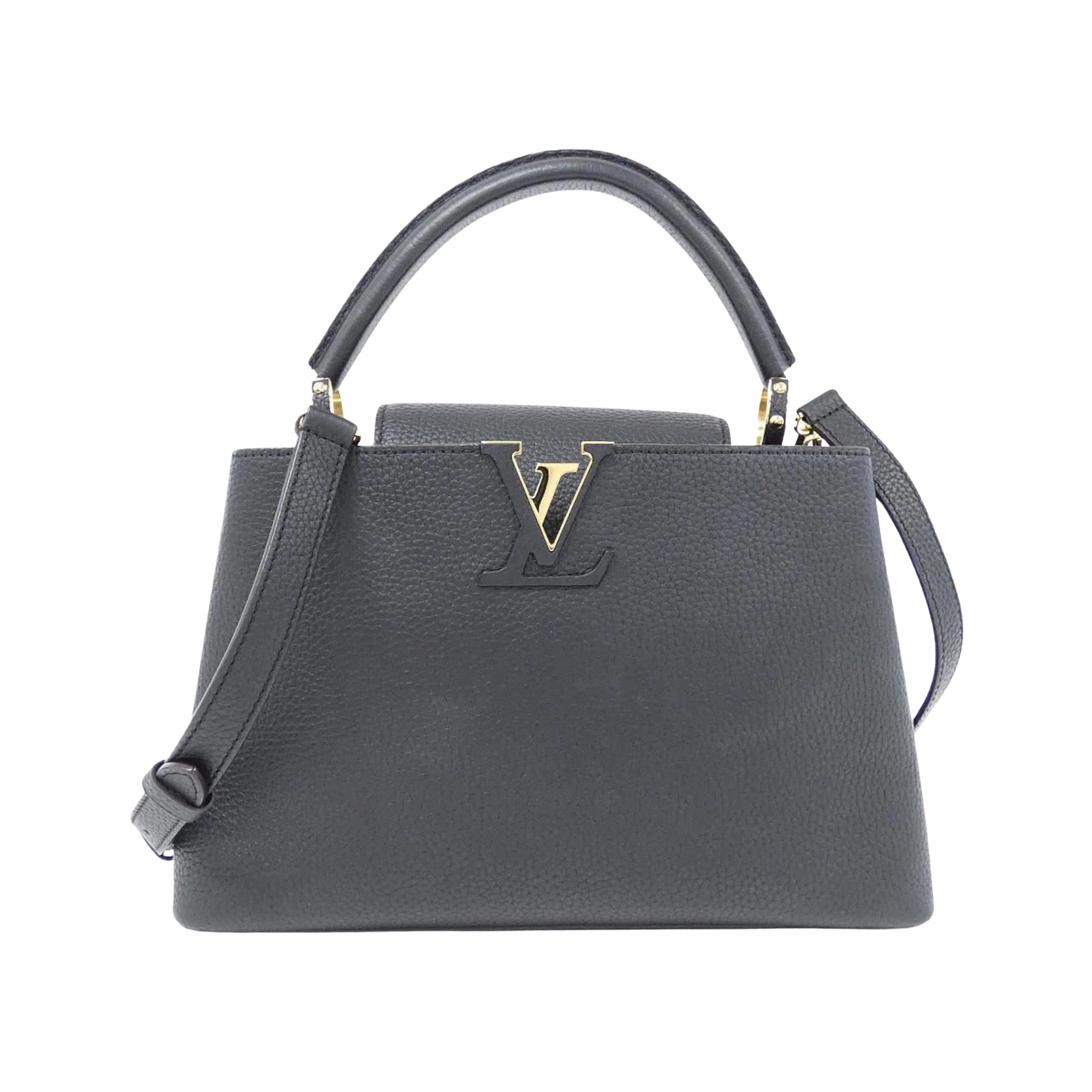 Elegant Leather Capucines Bag with Dust Bag and Shoulder Strap