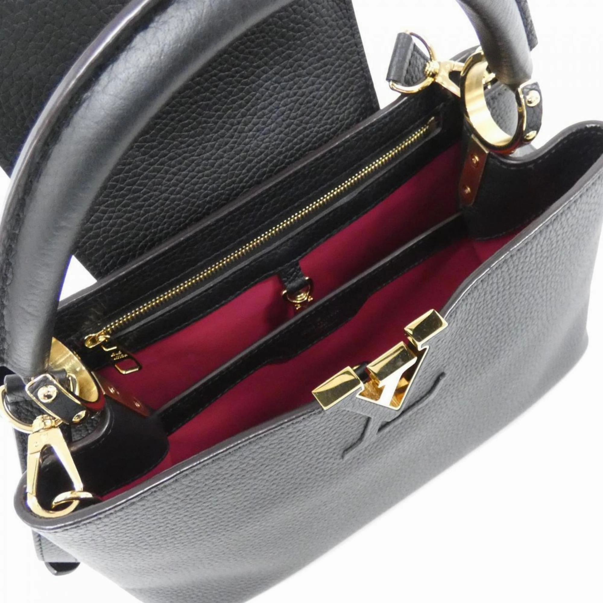 Elegant Leather Capucines Bag with Dust Bag and Shoulder Strap